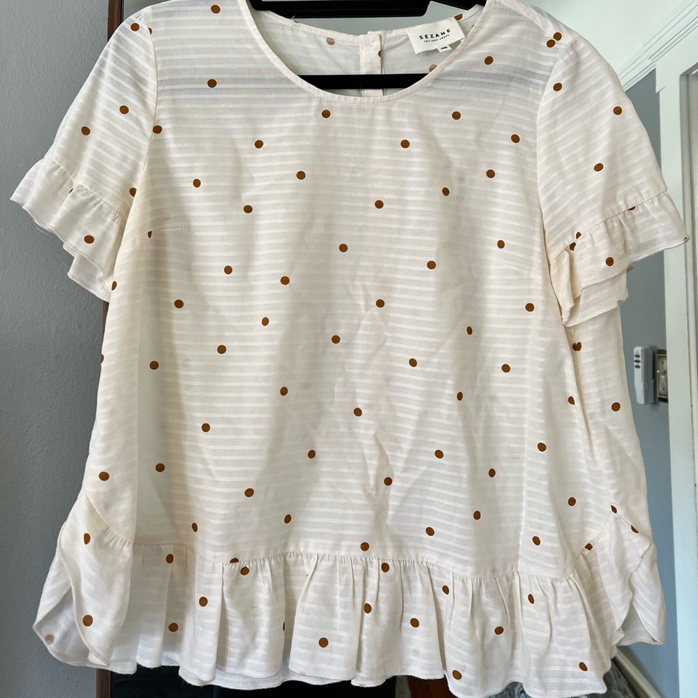 Sezane Polka Dot Top